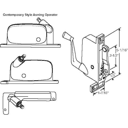 Strybuc Awning Operator White 41-455PW D